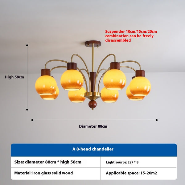 Lustre aux fruits dorés de style crème