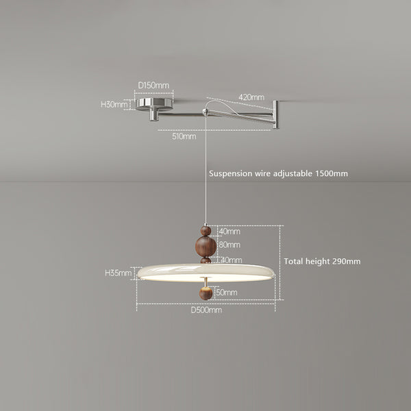 Cream style walnut grain dining room pendant light