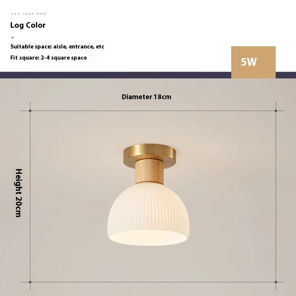 Deckenlampe aus Massivholz im cremefarbenen Stil