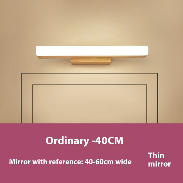 Applique murale LED en bois massif avec miroir