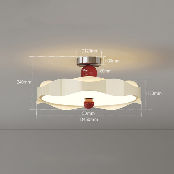 Cream style creative wave ceiling lamp