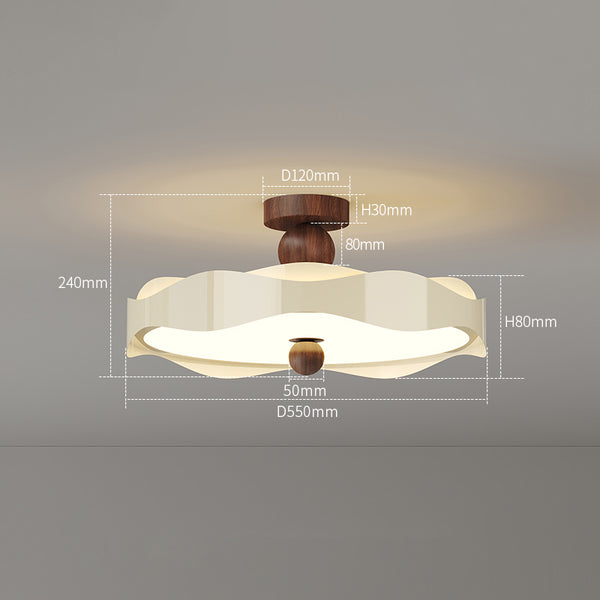 Cream style creative wave ceiling lamp