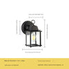 Black outdoor waterproof courtyard garden exterior villa wall lamp