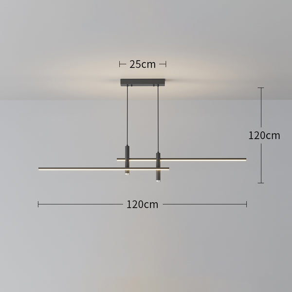 Minimalist one-word long strip chandelier