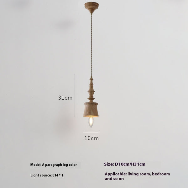 Japanese style wabi-sabi style solid wood vintage chandelier