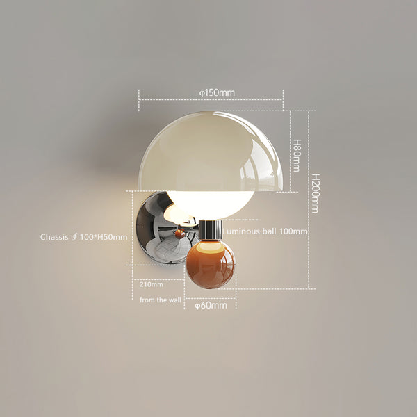 Applique de chevet de chambre à coucher de style champignon crème