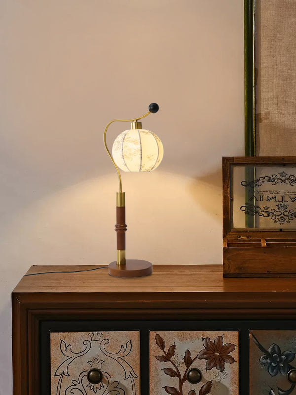 Lampe de table d'étude de chambre à coucher en tissu rétro français