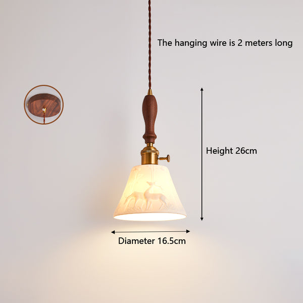 Wabi-sabi style bedroom bedside ceramic chandelier