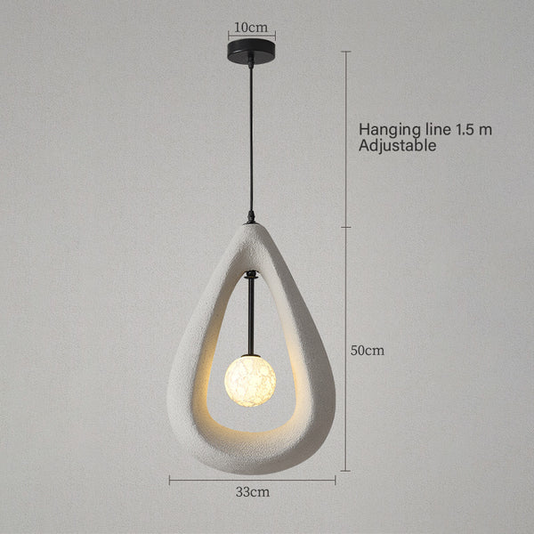 Suspension de salle à manger en forme de goutte d'eau de style Wabi-sabi
