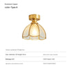 American retro copper color glass entrance corridor ceiling lamp