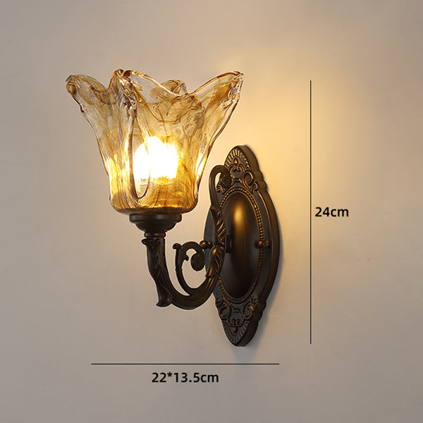 Creative retro bedroom bedside aisle wall lamp