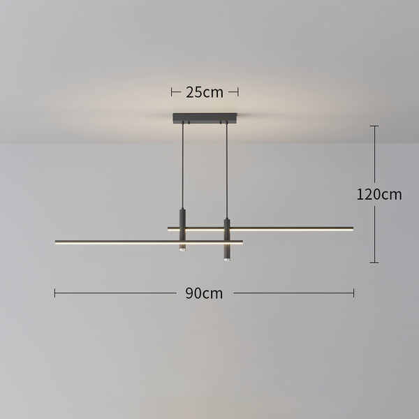 Minimalist one-word long strip chandelier