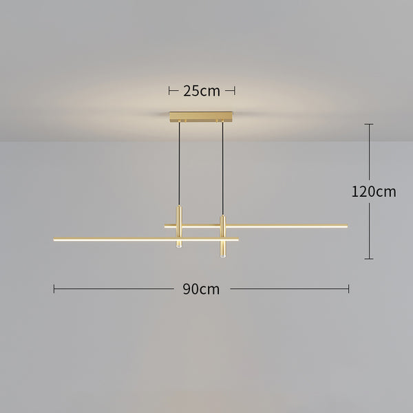 Minimalist one-word long strip chandelier