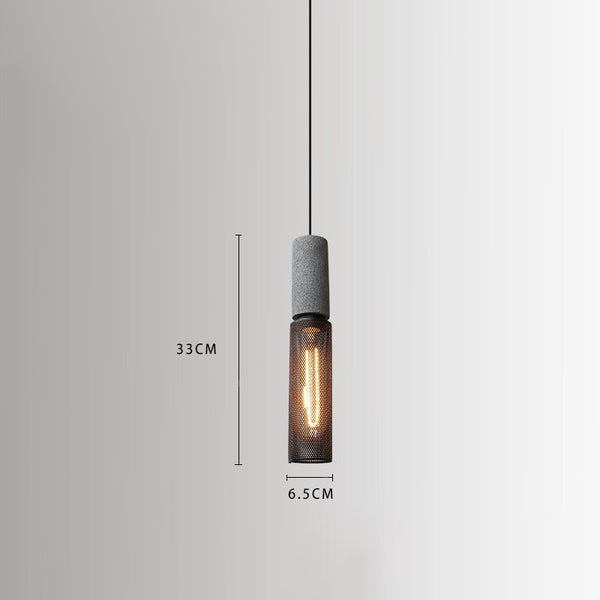 Lustre rétro à tête unique en ciment