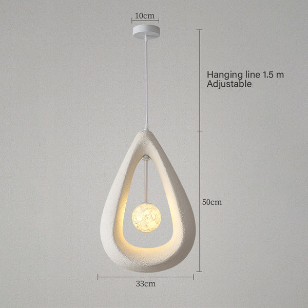 Suspension de salle à manger en forme de goutte d'eau de style Wabi-sabi