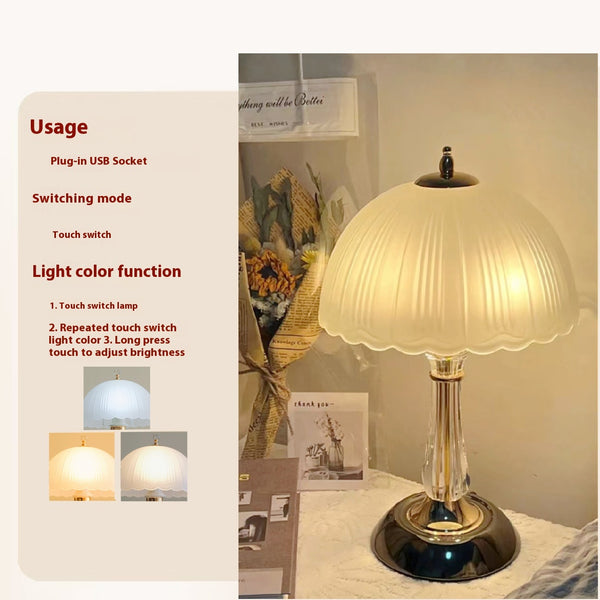 Lampe de chevet créative en forme de champignon pour chambre à coucher