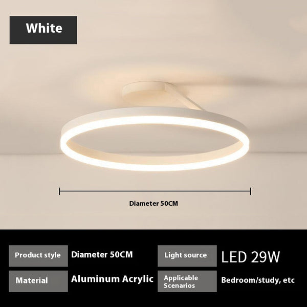 Moderne minimalistische runde Deckenlampe, Weiß & Schwarz