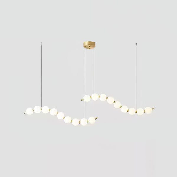 Copper Acrylic Pearl Necklace Pendant Light