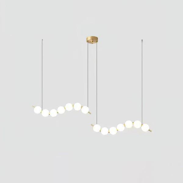 Copper Acrylic Pearl Necklace Pendant Light