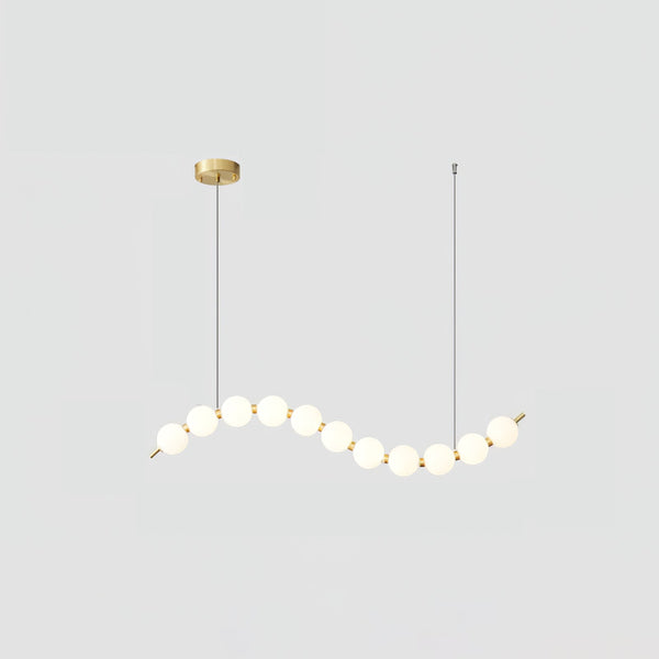 Copper Acrylic Pearl Necklace Pendant Light