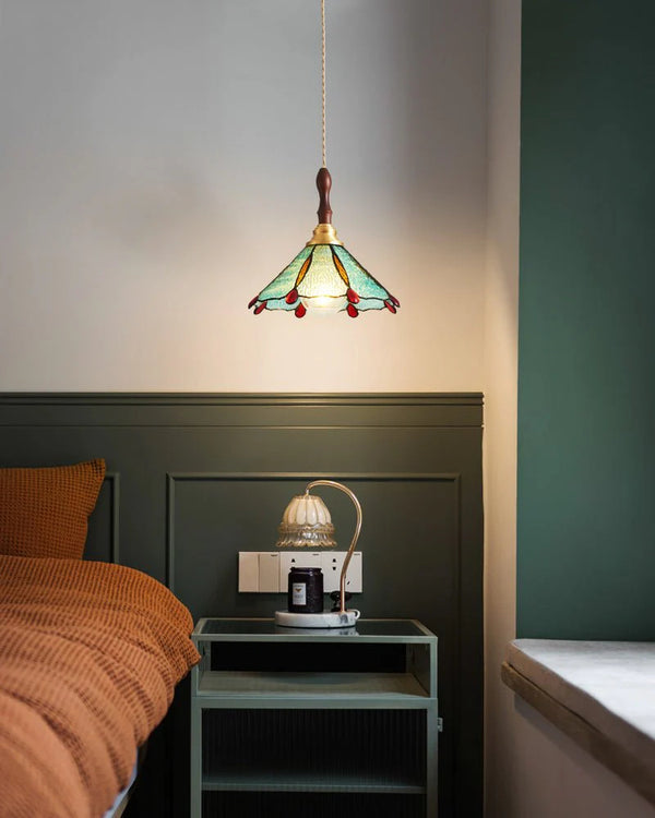 American retro stained glass small chandelier