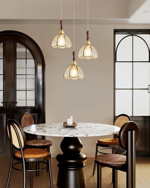 American retro stained glass small chandelier