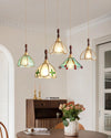 American retro stained glass small chandelier