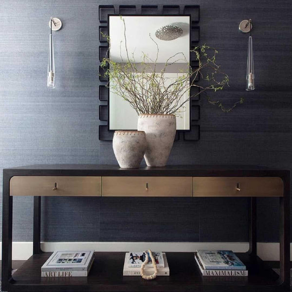 Nordic copper glass bedroom wall lamp