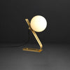 Industrial style desk, brass stand glass table lamp