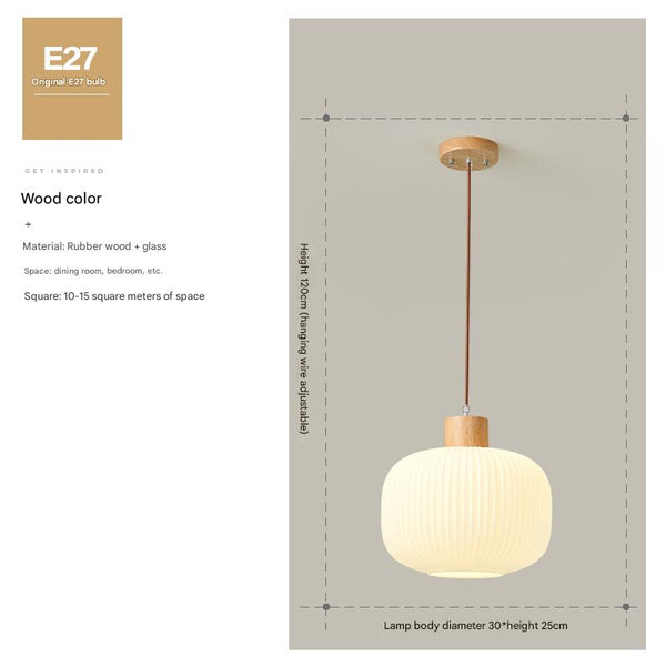 Japanese style solid wood glass restaurant bar Pendant light