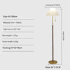 Stehlampe aus Walnussholz mit Plissee