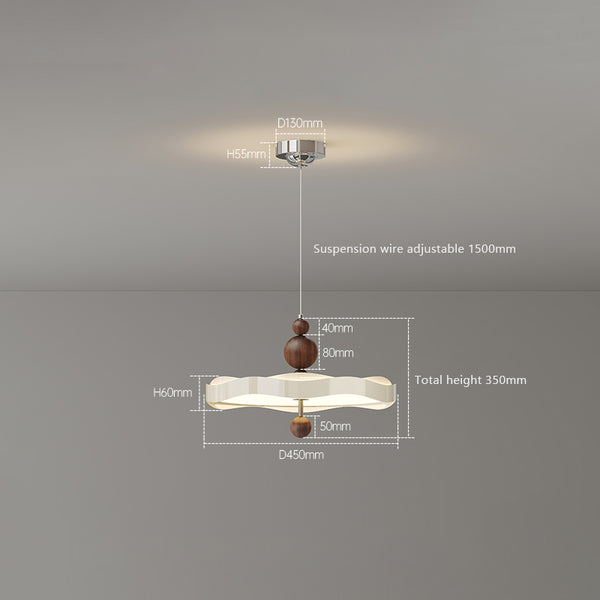 Cream style walnut grain dining room pendant light