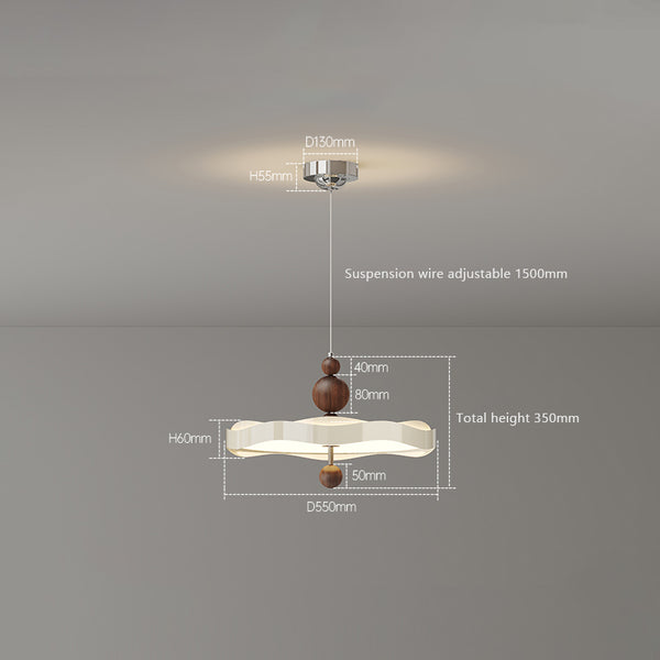 Cream style walnut grain dining room pendant light