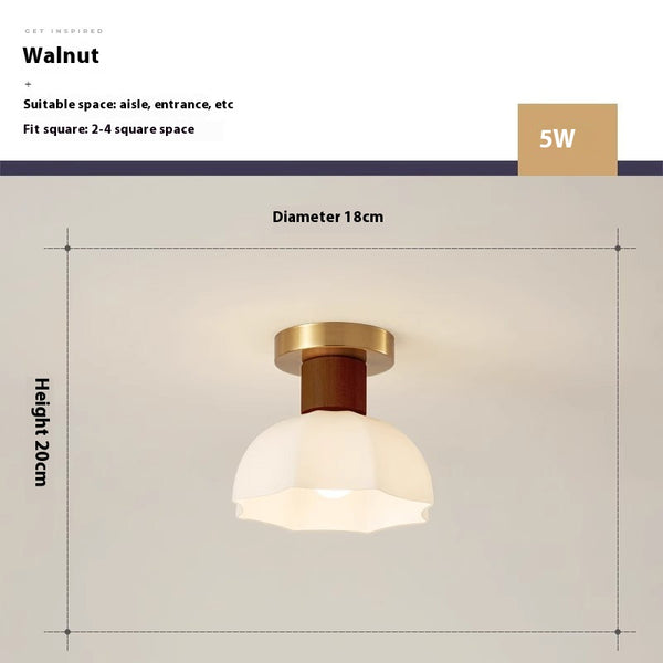Deckenlampe aus Massivholz im cremefarbenen Stil