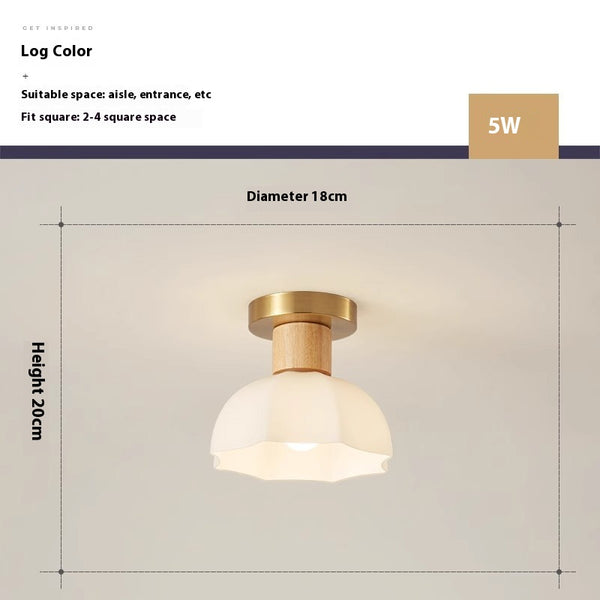 Deckenlampe aus Massivholz im cremefarbenen Stil