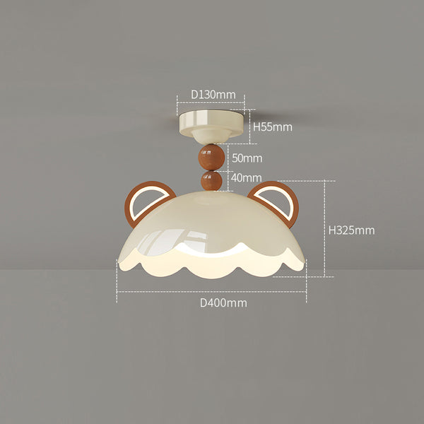 Creative Cream Style Red Panda Ceiling Lamp