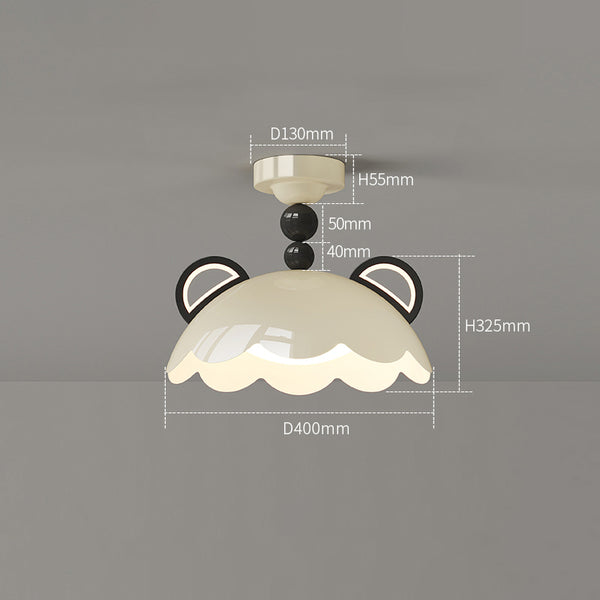 Creative Cream Style Red Panda Ceiling Lamp