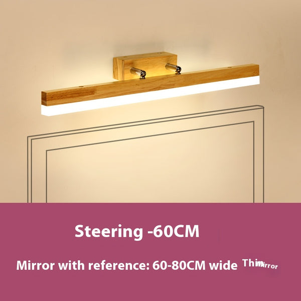 Applique murale LED en bois massif avec miroir