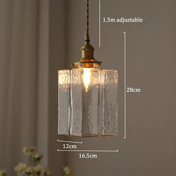 Japanese style vintage brass glass dining room bedroom Pendant light