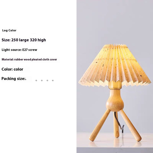 Plissierte Nachttischlampe im japanischen Stil