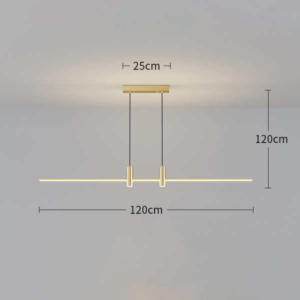 Minimalist one-word long strip chandelier