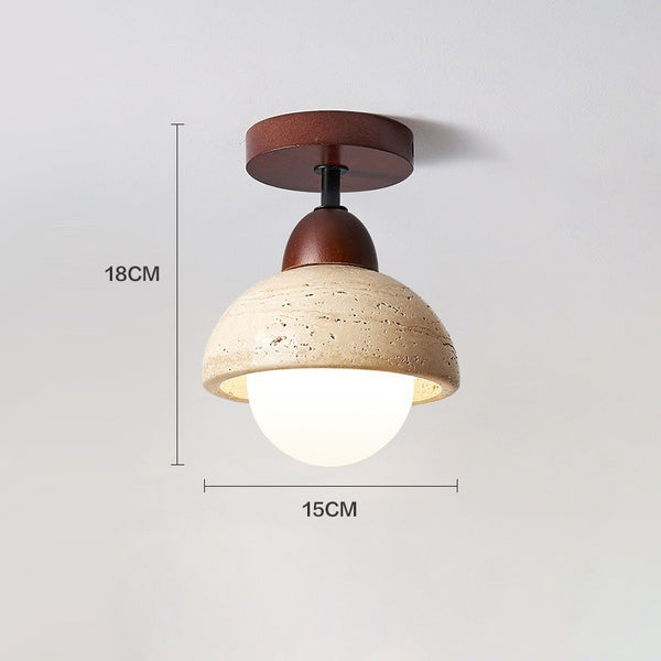 Plafonnier d'allée en travertin jaune