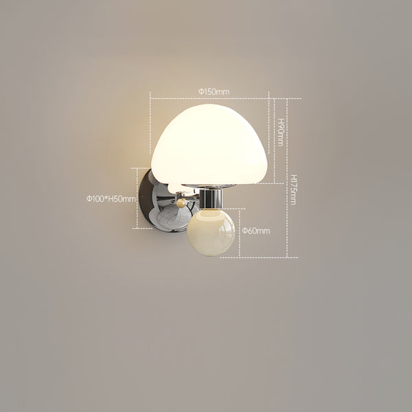 Applique de chevet de chambre à coucher de style champignon crème