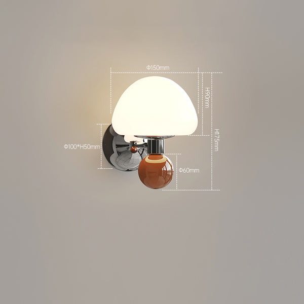 Applique de chevet de chambre à coucher de style champignon crème