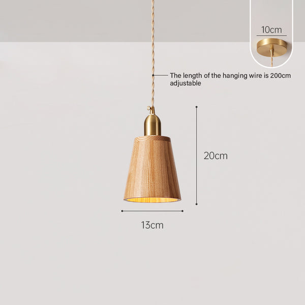Solid wood all-copper small chandelier