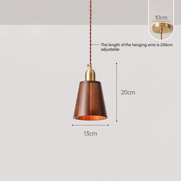 Solid wood all-copper small chandelier