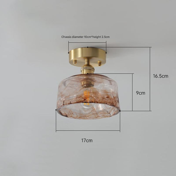 American retro aisle glass ceiling lamp