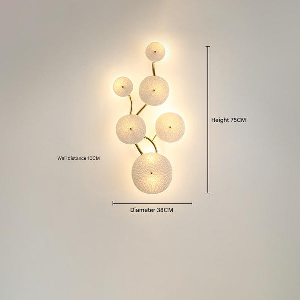 Creative ceramic lotus leaf wall lamp
