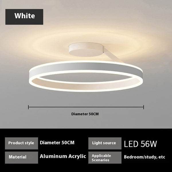 Moderne minimalistische runde Deckenlampe, Weiß & Schwarz