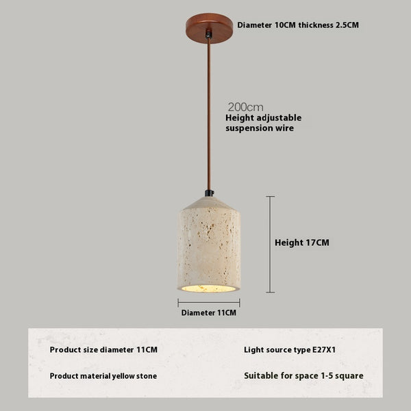 Lustre de restaurant de chevet de chambre à coucher de style wabi-sabi